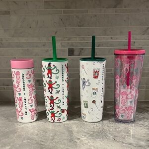 Brand New! Starbucks x Roller Rabbit Tumbler Set!!